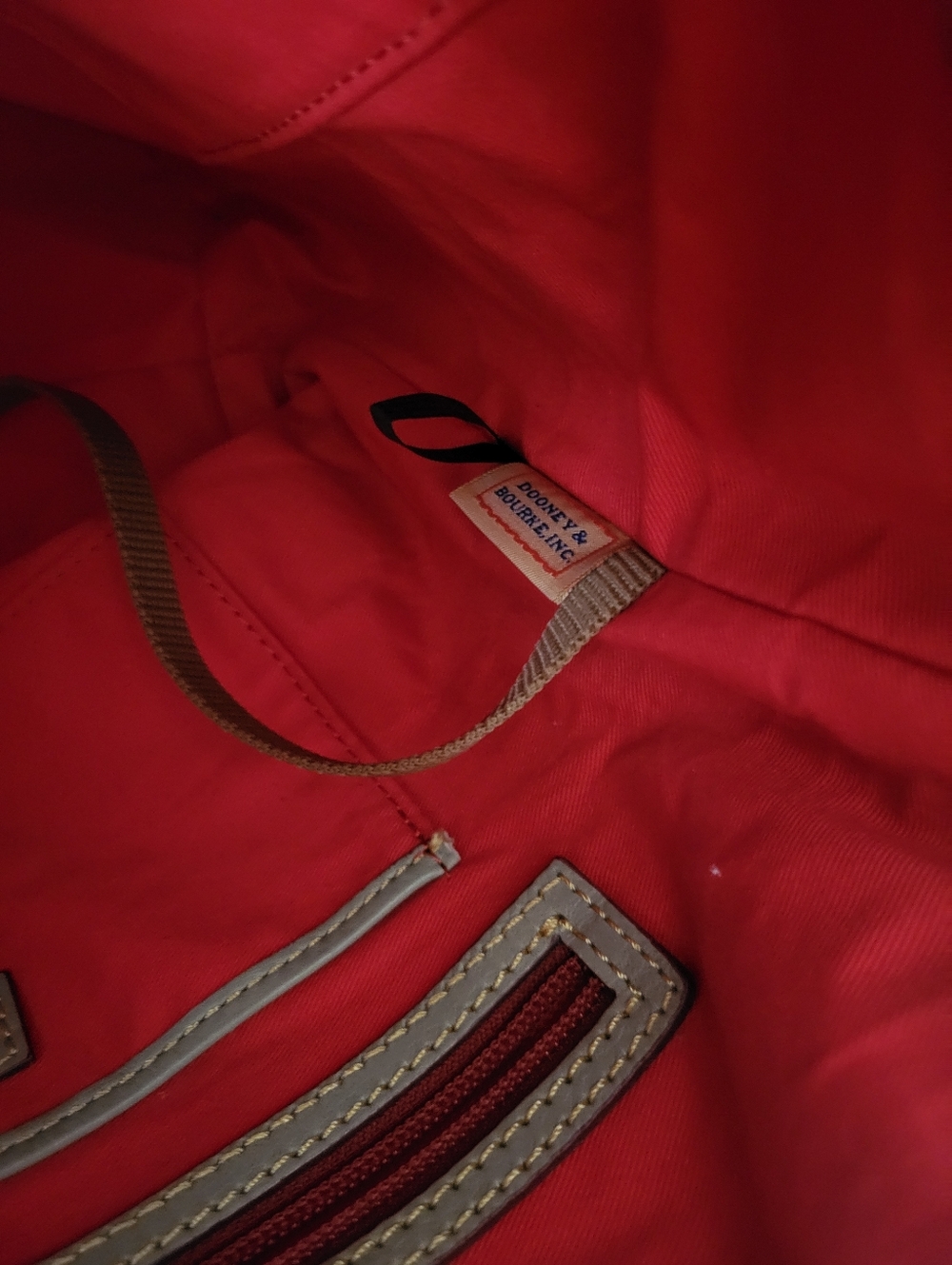 Dooney & Bourke Gray Florentine Leather Drawstring Tote / Satchel, Gold Hardware - Picture 12 of 16